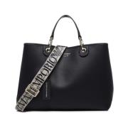 Zwarte stijlvolle handtas met gouden details Emporio Armani , Black , ...