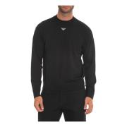 Wollen Pullover met Eigentijdse Pasvorm Emporio Armani , Black , Heren