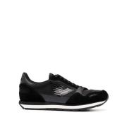 Zwarte Panelled Low-Top Sneakers Emporio Armani , Black , Heren