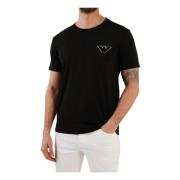 Zwarte Katoenen Regular Fit T-shirts en Polos Emporio Armani , Black ,...