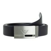 Elegante Leren Riem voor Heren Emporio Armani , Blue , Heren