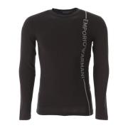 Stretch Logo Verticaal T-Shirt met Lange Mouwen Emporio Armani , Black...