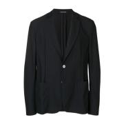 Polyester Blazer met 2 Knopen Emporio Armani , Blue , Heren