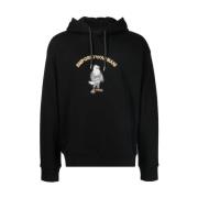 Zwarte Hoodie met Maxi Adelaar Cartoon Patch - Manga Capsule Collectie...