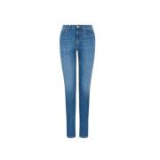 Dames Slim-Fit High-Waisted Jeans met Logo Emporio Armani , Blue , Dam...