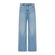 Moderne Fit Cropped Wide Leg Jeans Emporio Armani , Blue , Dames
