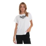 Bedrukt Logo Boxy T-Shirt Emporio Armani , White , Dames