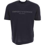 Blauwe T-shirts en Polos Emporio Armani , Blue , Heren