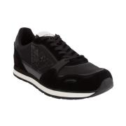 Zwarte Suede High Top Sneakers Emporio Armani , Black , Heren