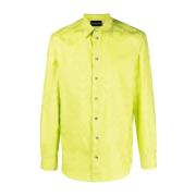 Groen Katoenen Overhemd Emporio Armani , Yellow , Heren