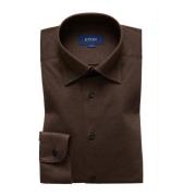 Tijdloos Jersey Casual Overhemd Eton , Brown , Heren