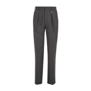 Donkergrijze broek met elastische tailleband Fendi , Gray , Heren