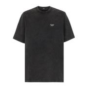 Katoenen T-Shirt met Logo Patch Fendi , Black , Heren