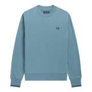 Asblauwe Crewneck Sweater Fred Perry , Blue , Heren