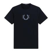 Laurel Wreath Graphic Teeavy-S Fred Perry , Blue , Heren