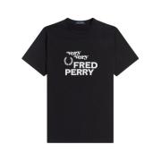 Bedrukt t-shirt Fred Perry , Black , Heren