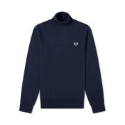 Marineblauwe Roll Neck Coltrui Fred Perry , Blue , Heren