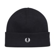 Zwarte herenmuts met frontaal geborduurd logo Fred Perry , Black , Her...