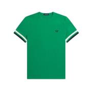 Gestreept Piqué Shirt Fred Perry , Green , Heren