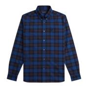 Casual Oxford Tartan Overhemd Fred Perry , Blue , Heren