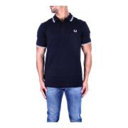 Logo Front Polo Shirt Fred Perry , Blue , Heren