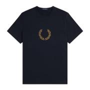 Laurel Wreath Grafisch T-shirt Fred Perry , Blue , Heren