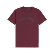 Arch Branded T-Shirt in Burgundy Fred Perry , Red , Heren