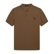 Slim Fit Plain Polo in Shaded Stone/Black Fred Perry , Brown , Heren