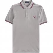 Slim Fit Twin Tipped Polo Fred Perry , Gray , Heren