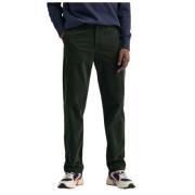 Corduroy Chino Broek Gant , Green , Heren