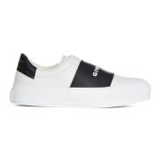 Witte Instap Sneakers met Zwarte Elastische Band Givenchy , White , Da...