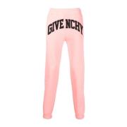 Koraalroze Logo-Geborduurde Track Pants Givenchy , Pink , Heren