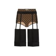 Wol zijde cut-out short Gucci , Black , Dames