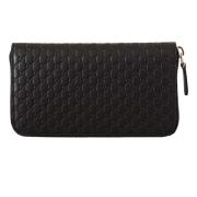 Zwarte Portemonnee van Microguccissima Leer met Rits Gucci , Black , D...