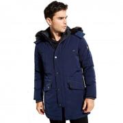 Heren M84L08 Marineblauwe Parka Guess , Blue , Heren