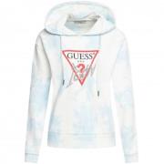 Blauw en Wit Tie-Dye Hoodie Guess , White , Dames