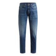 Stretch Cotton Angels Straight Jeans Guess , Blue , Heren