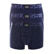 Katoenen Stretch Boxer Tripack - Blauw Guess , Blue , Heren