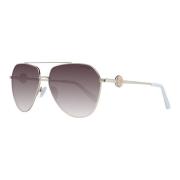 Gouden Aviator Zonnebril voor Vrouwen Guess , Yellow , Dames