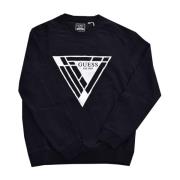 Logo Triangle Sweatshirt - Zwarte Collectie Guess , Black , Heren