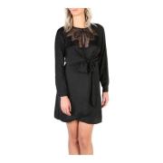 Jurk met lange mouwen en ronde hals Guess , Black , Dames