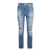 Dames Skinny Denim Blauwe Jeans Guess , Blue , Dames