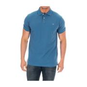 Korte Mouw Polo Shirt in Grijsblauw Hackett , Blue , Heren
