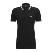 Heren Polo met Details en Contrast Logo Model 50469055 Paddy Kleur Zwa...