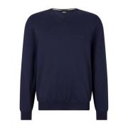 Heren V-Hals Trui van Zuivere Wol in Blauw Hugo Boss , Blue , Heren