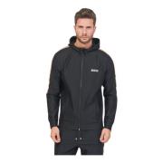 Heren Hoodie met Rits, Strepen en Logo Hugo Boss , Black , Heren