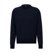 Donkerblauwe Sweaters voor Heren Hugo Boss , Blue , Heren