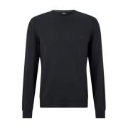 Zwart Ronde Hals Wol Sweatshirt Hugo Boss , Black , Heren