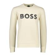 Groene Ronde Hals Sweater Hugo Boss , White , Heren