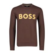 Bruine Geprinte Trui Hugo Boss , Brown , Heren